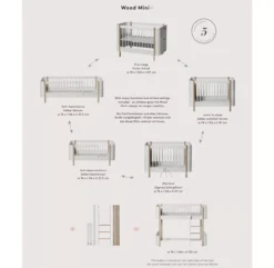 Lit Bébé évolutif 5 En 1 Mini+ Wood - Blanc/Chêne -Magasin De Meubles Pour Enfants 041425 wood mini chene oliver furniture 12 1264x1234