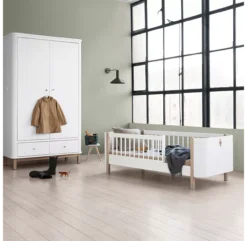 Lit Bébé évolutif 5 En 1 Mini+ Wood - Blanc/Chêne -Magasin De Meubles Pour Enfants 041425 wood mini chene oliver furniture 16 1264x1234