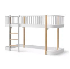 Lit Mezzanine Mi-haut Wood Avec échelle Face - Blanc/Chêne -Magasin De Meubles Pour Enfants 041427 lit mi haut wood original chene oliver furniture 3 1264x1234