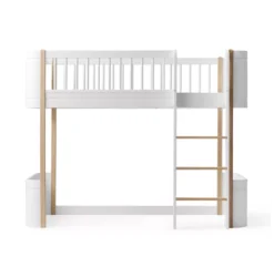 Lit Junior Mezzanine Mi-haut Mini+ Wood - Blanc/Chêne