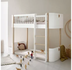 Lit Junior Mezzanine Mi-haut Mini+ Wood - Blanc 12 Lit Junior Mezzanine Mi-haut Mini+ Wood - Blanc -Magasin De Meubles Pour Enfants 041448 lit mezzanine junior wood mini blanc oliver furniture 4 1264x1234