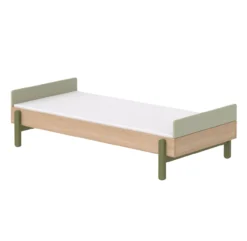 Lit Enfant Simple Tête De Lit Basse Popsicle - Chêne/Kiwi