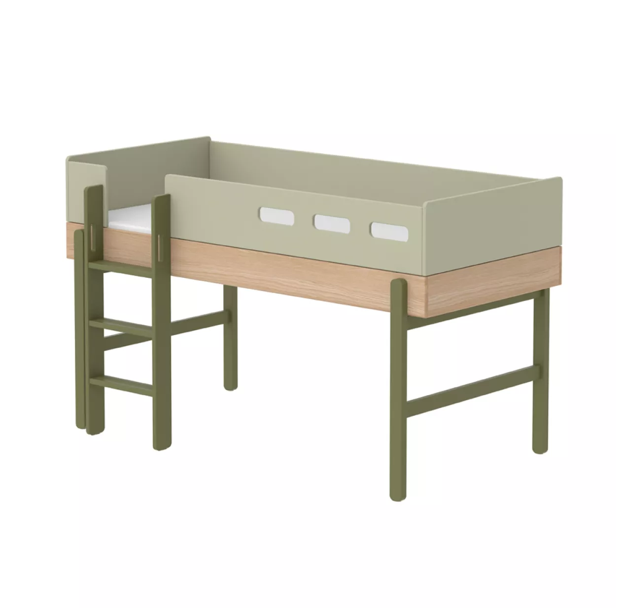 Lit Enfant Mi-hauteur échelle Droite Popsicle - Chêne/Kiwi 3 Lit Enfant Mi-hauteur échelle Droite Popsicle - Chêne/Kiwi