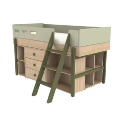 Lit Enfant Mi-hauteur échelle Inclinée Popsicle - Chêne/Kiwi 5 Lit Enfant Mi-hauteur échelle Inclinée Popsicle - Chêne/Kiwi -Magasin De Meubles Pour Enfants 80 24302 31 lit mi hauteur echelle kiwi popsicle flexa 2 1264x1234