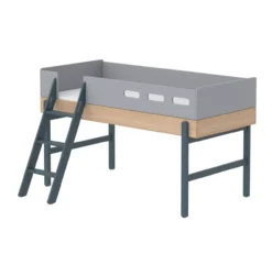 Lit Enfant Mi-hauteur échelle Inclinée Popsicle - Chêne/Blueberry