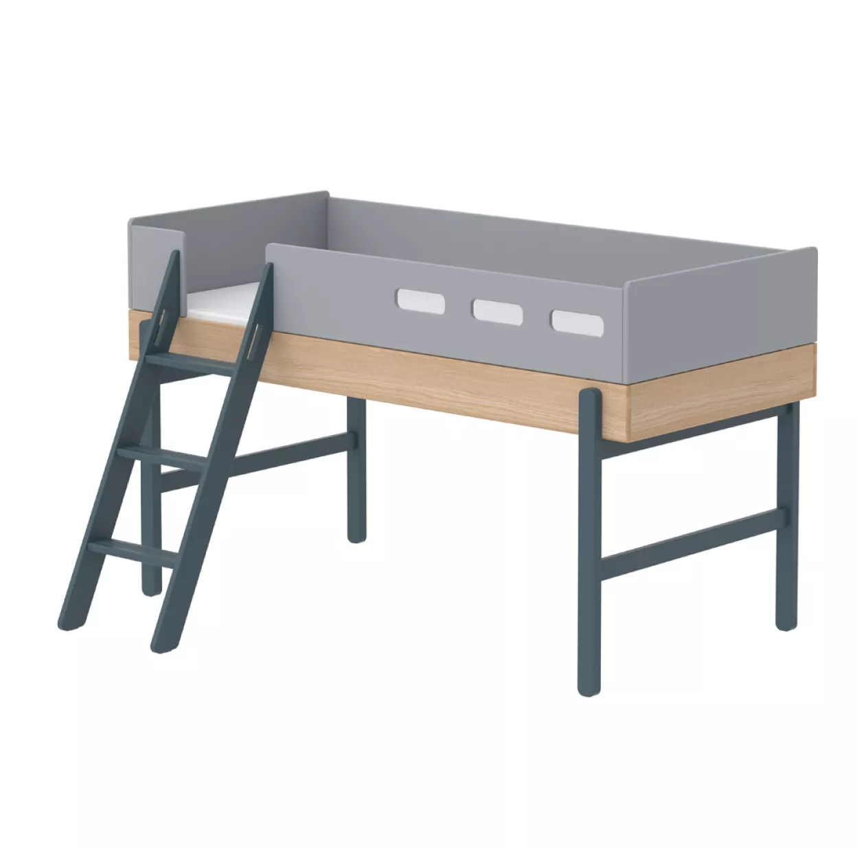 Lit Enfant Mi-hauteur échelle Inclinée Popsicle - Chêne/Blueberry 3 Lit Enfant Mi-hauteur échelle Inclinée Popsicle - Chêne/Blueberry