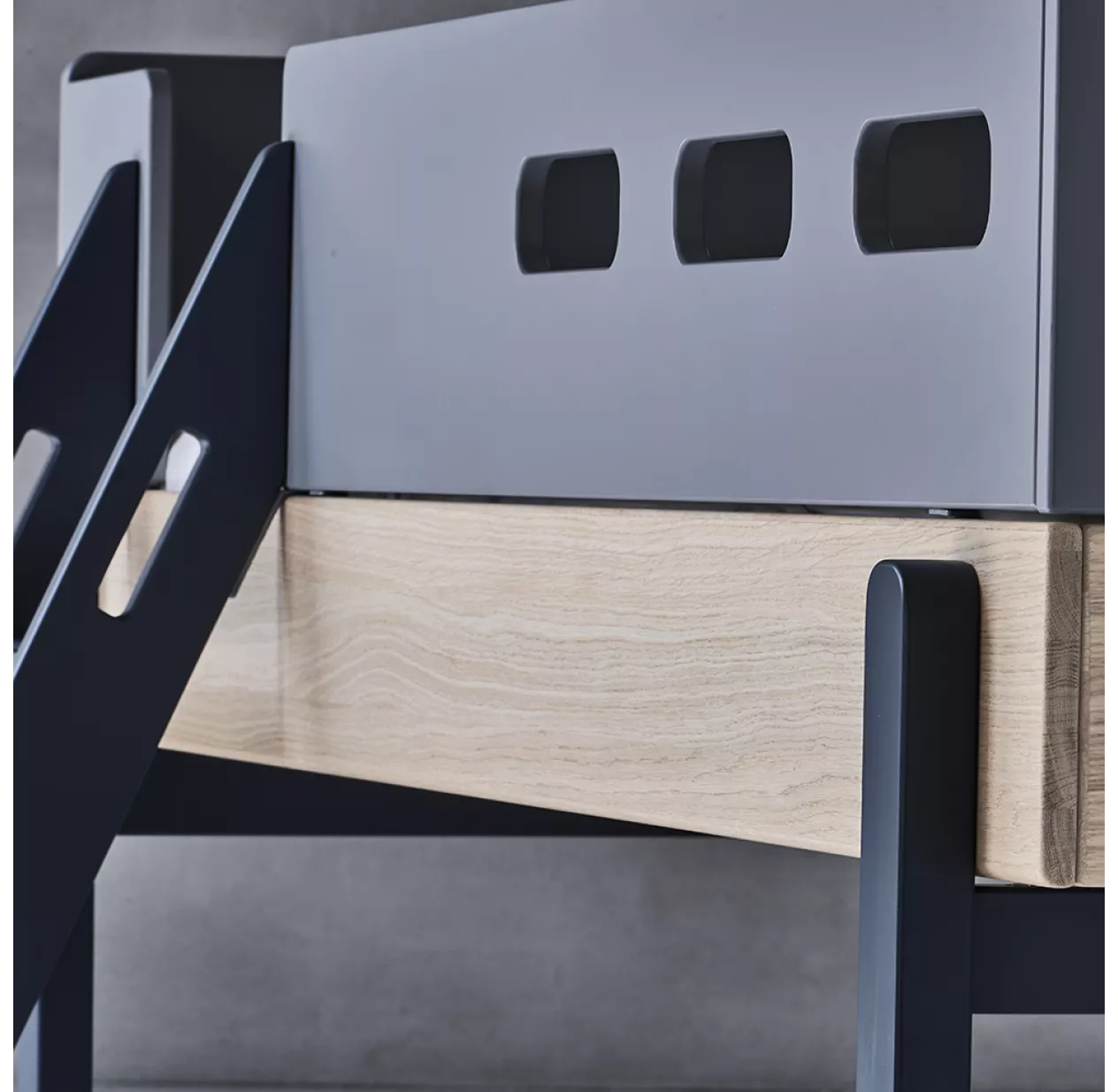 Lit Enfant Mi-hauteur échelle Inclinée Popsicle - Chêne/Blueberry 7 Lit Enfant Mi-hauteur échelle Inclinée Popsicle - Chêne/Blueberry – Image 5