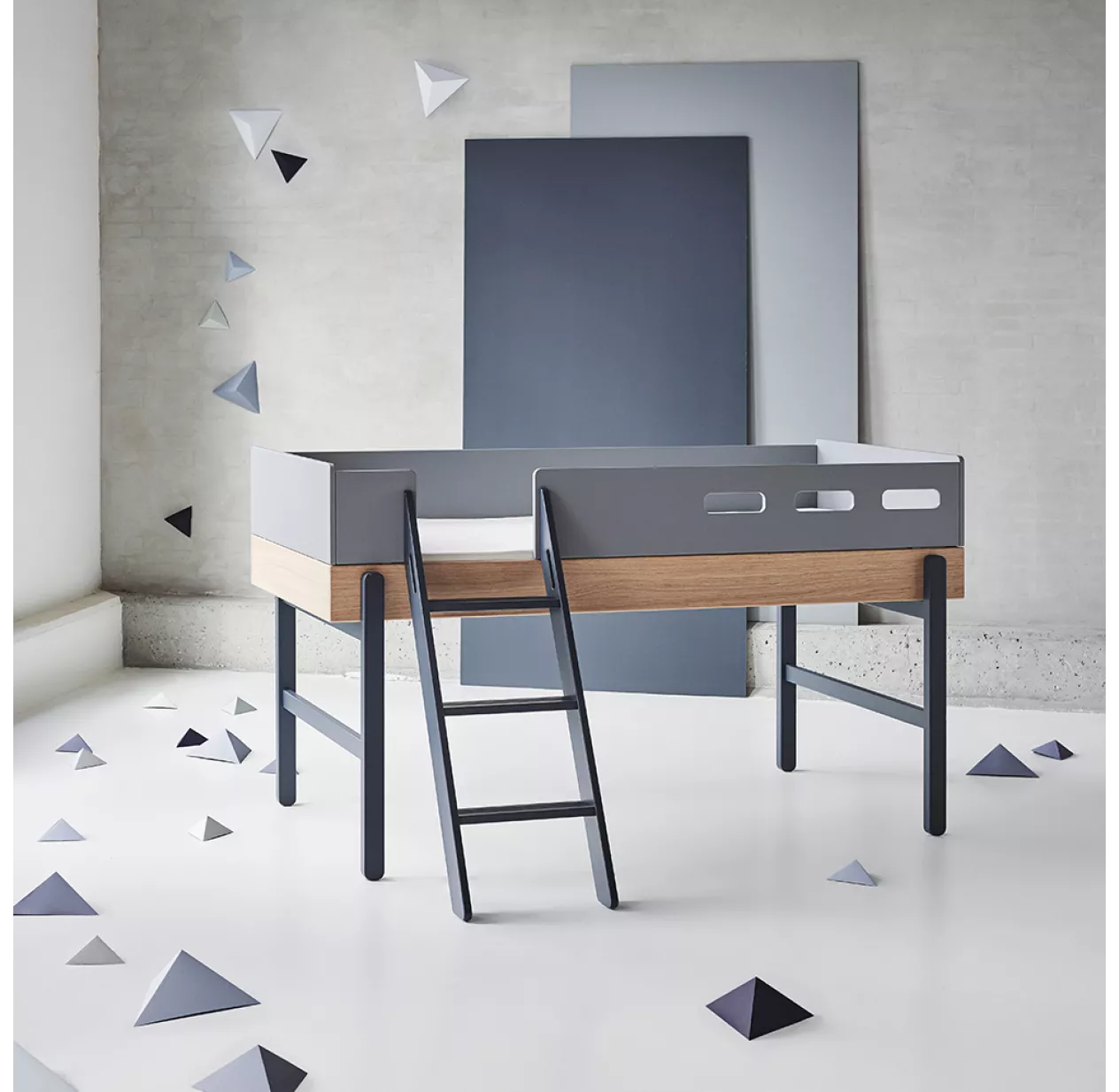 Lit Enfant Mi-hauteur échelle Inclinée Popsicle - Chêne/Blueberry 9 Lit Enfant Mi-hauteur échelle Inclinée Popsicle - Chêne/Blueberry – Image 7