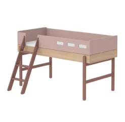 Lit Enfant Mi-hauteur échelle Inclinée Popsicle - Chêne/Cherry