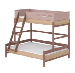 Lit Familial Superposé échelle Inclinée Popsicle - Chêne/Cherry