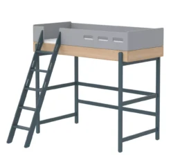 Lit Mezzanine échelle Inclinée Popsicle - Chêne/Blueberry