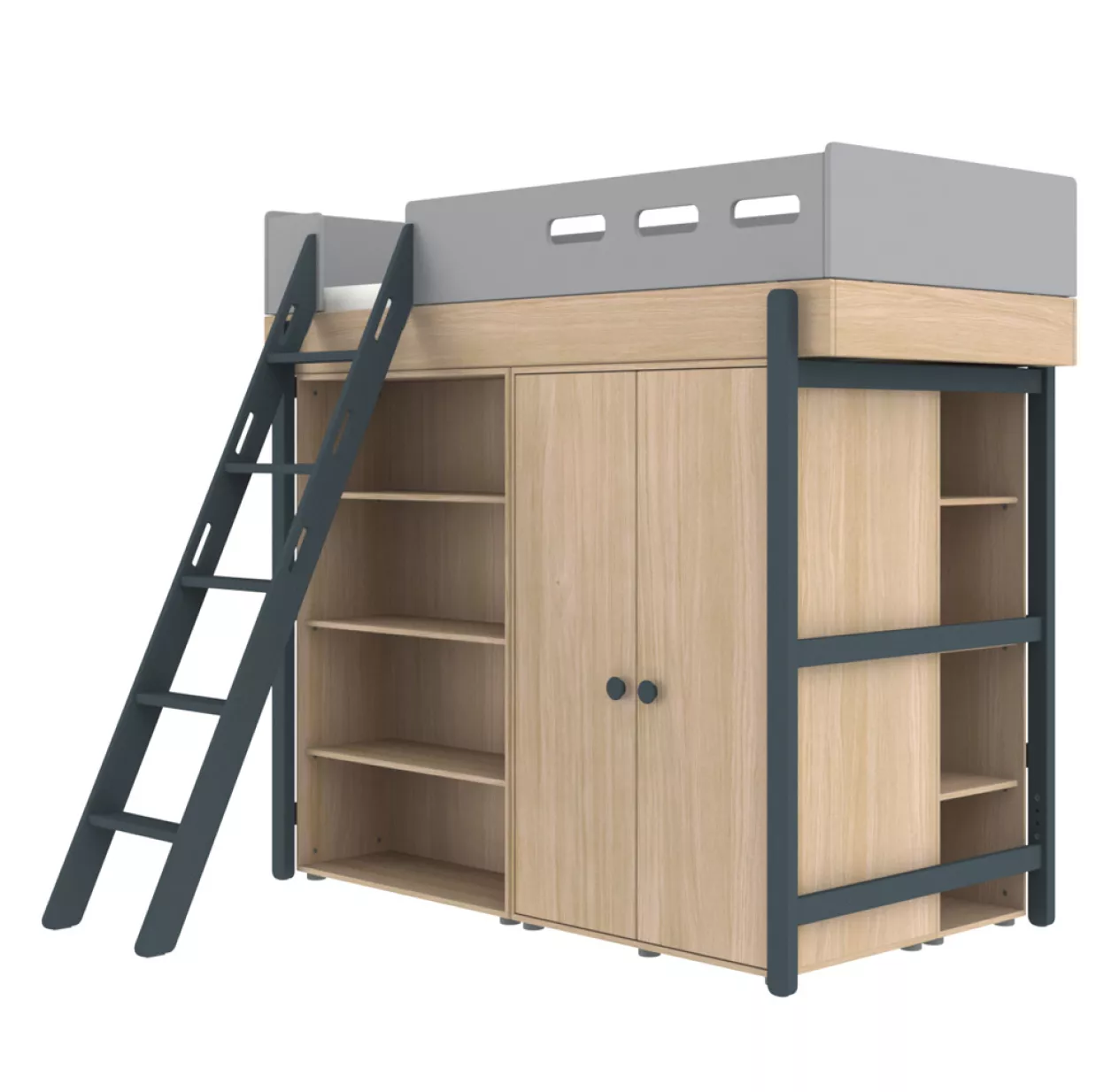 Lit Mezzanine échelle Inclinée Popsicle - Chêne/Blueberry 4 Lit Mezzanine échelle Inclinée Popsicle - Chêne/Blueberry – Image 2