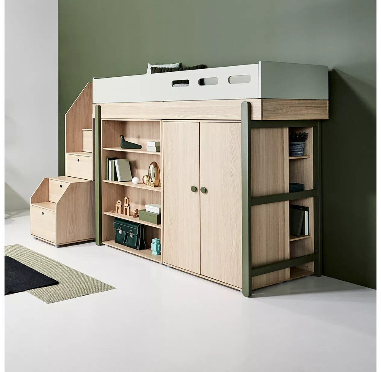 Bibliothèque étroite 3 Tablettes Popsicle - Chêne 5 Bibliothèque étroite 3 Tablettes Popsicle - Chêne – Image 3