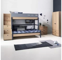Lit Familial Superposé Escalier Popsicle - Chêne/Blueberry -Magasin De Meubles Pour Enfants 90 10764 32 lit familial escalier blueberry popsicle flexa 3 1264x1234