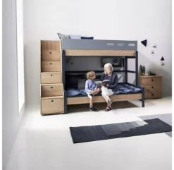 Lit Familial Superposé Escalier Popsicle - Chêne/Blueberry -Magasin De Meubles Pour Enfants 90 10764 32 lit familial escalier blueberry popsicle flexa 4 1264x1234