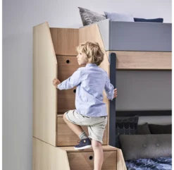 Lit Familial Superposé Escalier Popsicle - Chêne/Blueberry -Magasin De Meubles Pour Enfants 90 10764 32 lit familial escalier blueberry popsicle flexa 5 1264x1234