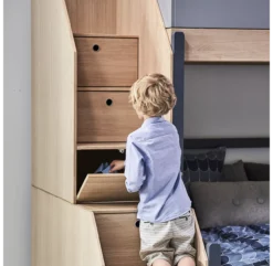 Lit Familial Superposé Escalier Popsicle - Chêne/Blueberry -Magasin De Meubles Pour Enfants 90 10764 32 lit familial escalier blueberry popsicle flexa 6 1264x1234