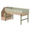 Lit Enfant Mi-hauteur Escalier Popsicle - Chêne/Kiwi -Magasin De Meubles Pour Enfants 90 10765 31 lit mi hauteur escalier kiwi popsicle flexa 1 1264x1234