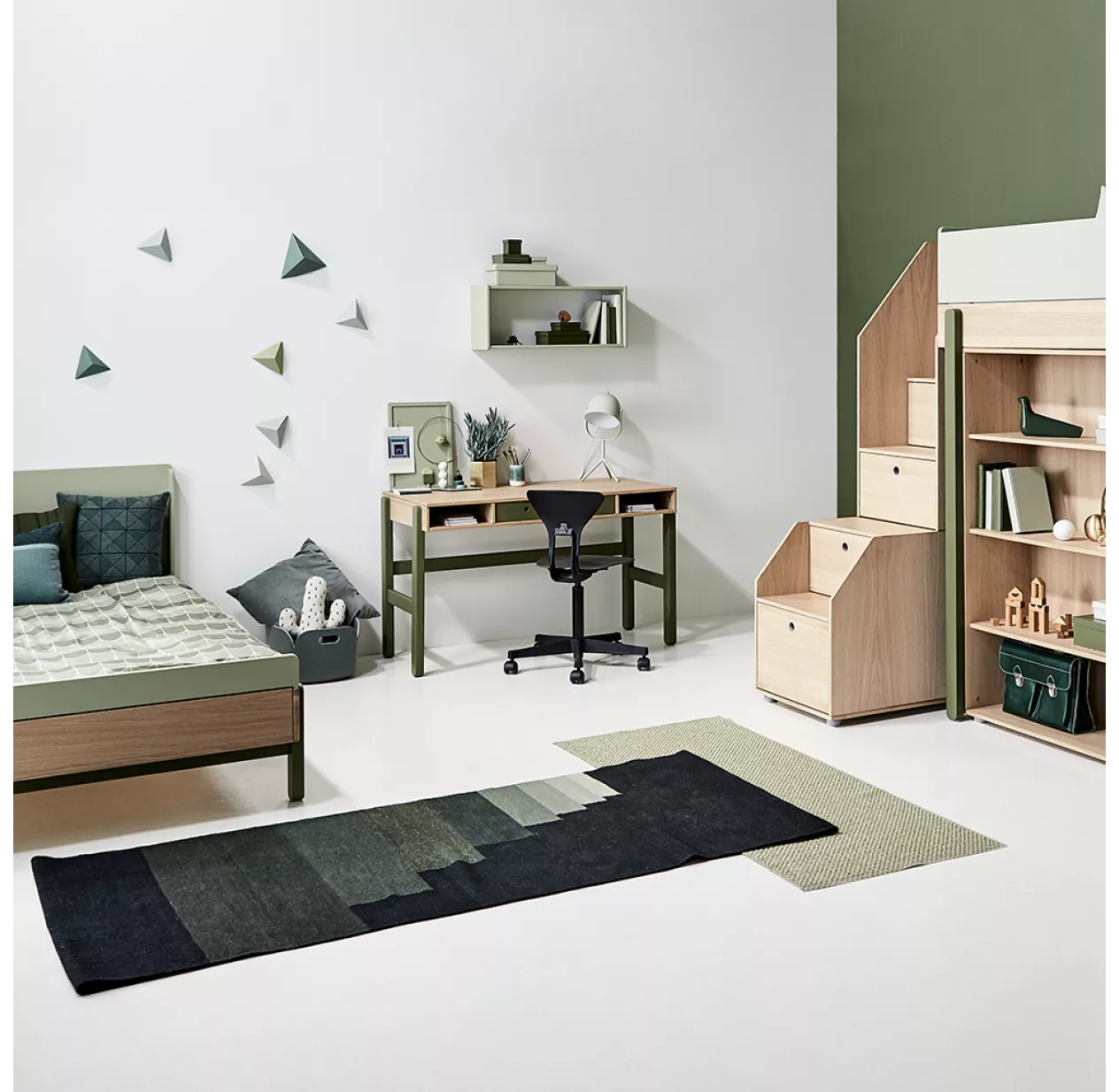 Lit Mezzanine Escalier Popsicle - Chêne/Kiwi 6 Lit Mezzanine Escalier Popsicle - Chêne/Kiwi – Image 4