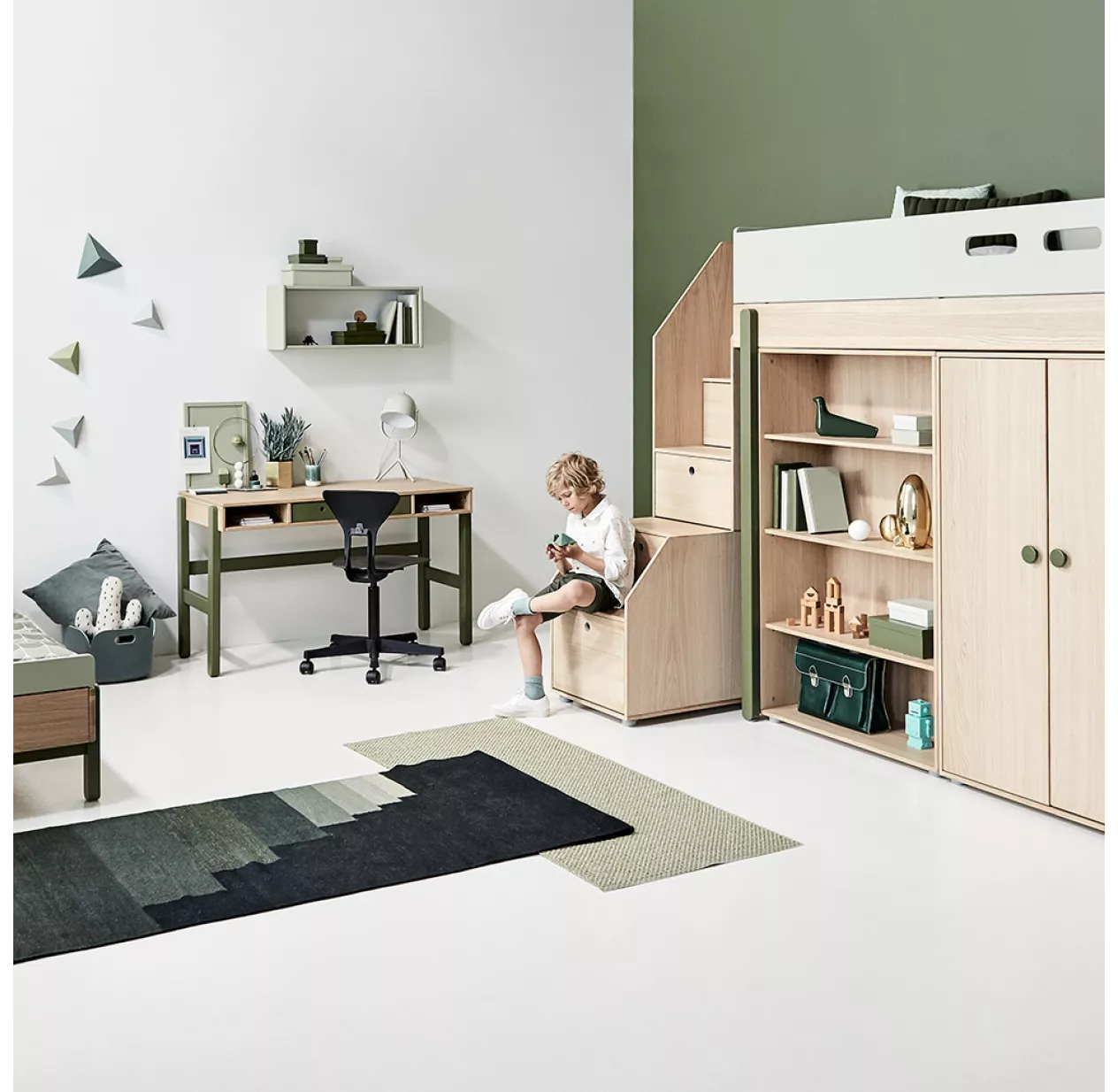 Lit Mezzanine Escalier Popsicle - Chêne/Kiwi 7 Lit Mezzanine Escalier Popsicle - Chêne/Kiwi – Image 5