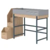 Lit Mezzanine Escalier Popsicle - Chêne/Blueberry -Magasin De Meubles Pour Enfants 90 10766 32 lit mezzanine escalier blueberry popsicle flexa 1 1264x1234