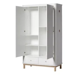 Armoire 2 Portes Wood - Chêne / Blanc -Magasin De Meubles Pour Enfants armoire 2 portes 041351 blanc chene oliver furniture 3 1264x1234