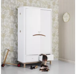 Armoire 2 Portes Wood - Chêne / Blanc -Magasin De Meubles Pour Enfants armoire 2 portes 041351 blanc chene oliver furniture 8 1264x1234