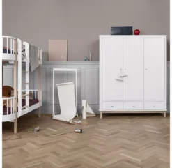 Armoire 3 Portes Wood - Chêne / Blanc -Magasin De Meubles Pour Enfants armoire 3 portes 041353 blanc chene oliver furniture 8 1264x1234