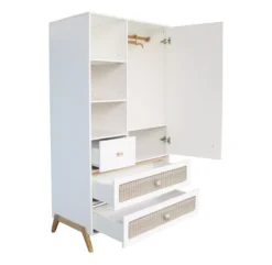 Armoire En Cèdre Et Rotin Marélia - Blanc 9 Armoire En Cèdre Et Rotin Marélia - Blanc -Magasin De Meubles Pour Enfants armoire bois rotin marelia blanc theo 5 1264x1234