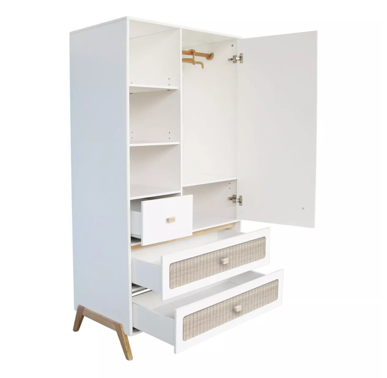 Armoire En Cèdre Et Rotin Marélia - Blanc 6 Armoire En Cèdre Et Rotin Marélia - Blanc – Image 4