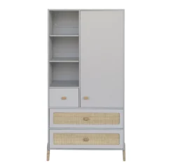 Armoire En Cèdre Et Rotin Marélia - Lune