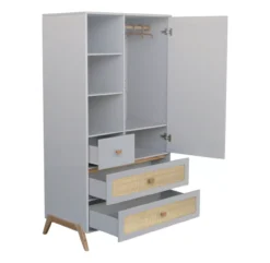 Armoire En Cèdre Et Rotin Marélia - Lune -Magasin De Meubles Pour Enfants armoire bois rotin marelia gris perle theo 3 1264x1234