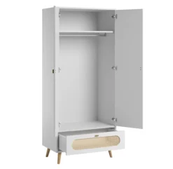 VOX Armoire 2 Portes Canne - Blanc -Magasin De Meubles Pour Enfants armoire canne vox blanc 3 1264x1234