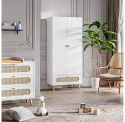 VOX Armoire 2 Portes Canne - Blanc -Magasin De Meubles Pour Enfants armoire canne vox blanc 4 1264x1234