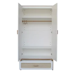 Armoire En Cèdre Et Rotin Océania - Blanc