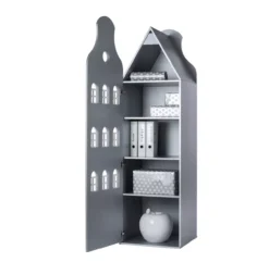 Armoire Maison Amsterdam Cloche - Bois Brut -Magasin De Meubles Pour Enfants armoire maison amsterdam cloche bois brut kast van een huis 4 1264x1234