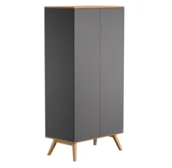 VOX Armoire 2 Portes Nature - Gris Anthracite