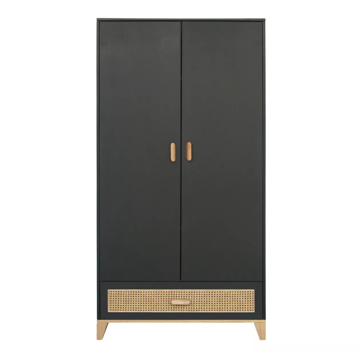 Armoire En Bois Et Cannage Rotin Nami - Noir 3 Armoire En Bois Et Cannage Rotin Nami - Noir