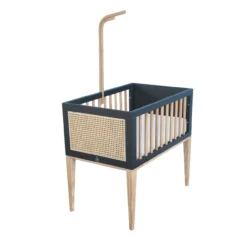 Berceau Bois Et Cannage Rotin Nami - Noir