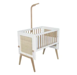 Berceau Cododo Cèdre Et Rotin Marélia - Blanc -Magasin De Meubles Pour Enfants berceau cododo rotin blanc marelia theo 5 1264x1234