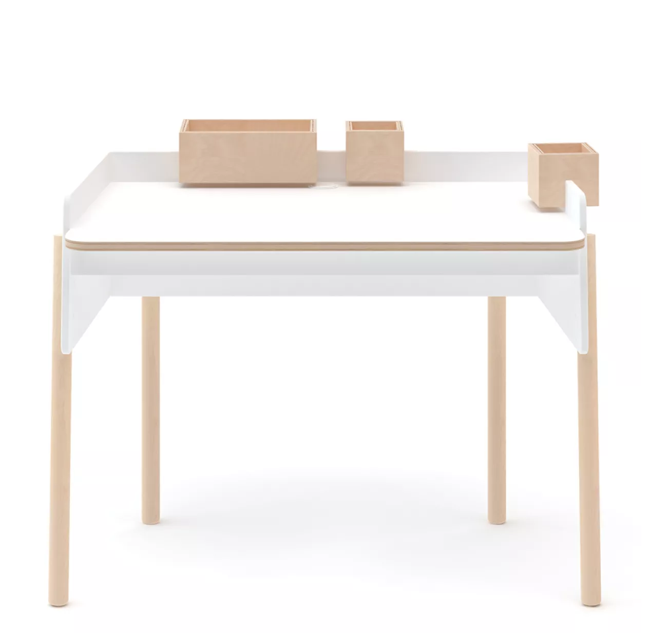 Bureau évolutif Brooklyn - Blanc/Bouleau 3 Bureau évolutif Brooklyn - Blanc/Bouleau