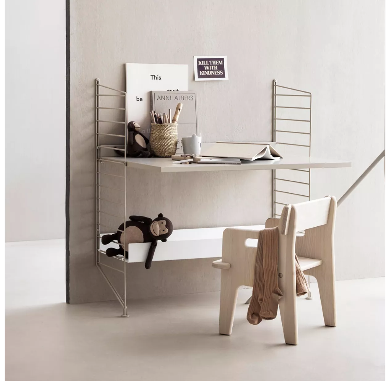 Bureau Mural évolutif 80 X 85 Cm - Beige 4 Bureau Mural évolutif 80 X 85 Cm - Beige – Image 2