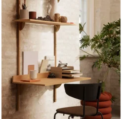 Ferm LIVING Bureau Mural Sector - Chêne/Noir -Magasin De Meubles Pour Enfants bureau sector chene laiton noir ferm living 4 1264x1234