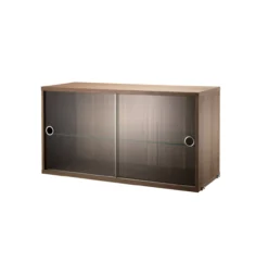 Caisson 2 Portes Vitrées Coulissantes - Noyer