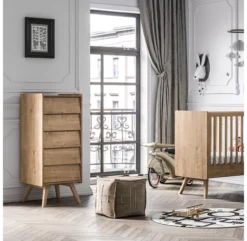 VOX Chiffonnier 5 Tiroirs Vintage - Chêne -Magasin De Meubles Pour Enfants chiffonnier vintage chene vox 3 1264x1234