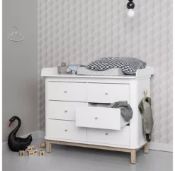 Commode Avec Grand Plan à Langer Wood - Chêne / Blanc -Magasin De Meubles Pour Enfants commande grand plan a langer 041365 blanc chene oliver furniture 8 1264x1234