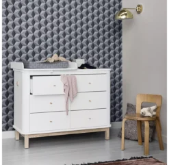 Commode Avec Petit Plan à Langer Wood - Chêne / Blanc -Magasin De Meubles Pour Enfants commande petit plan a langer 041363 blanc chene oliver furniture 6 1264x1234