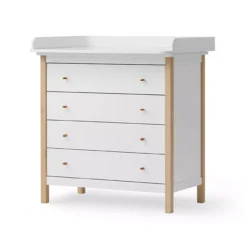 Commode 4 Tiroirs Wood Original - Blanc / Chêne -Magasin De Meubles Pour Enfants commode 4 tiroirs wood original oliver furniture 4 1264x1234