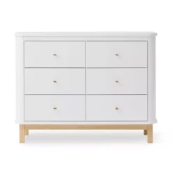 Commode 6 Tiroirs Wood - Chêne / Blanc