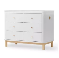 Commode 6 Tiroirs Wood - Chêne / Blanc -Magasin De Meubles Pour Enfants commode 6 tiroirs wood chene oliver furniture 3 1264x1234